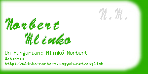 norbert mlinko business card