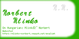 norbert mlinko business card